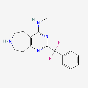 molecular formula C16H18F2N4 B1679700 2-[Difluoro(phenyl)methyl]-n-methyl-6,7,8,9-tetrahydro-5h-pyrimido[4,5-d]azepin-4-amine CAS No. 1065109-28-5