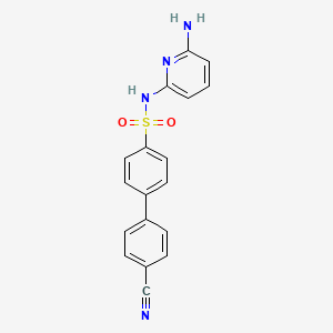 molecular formula C18H14N4O2S B1679709 N-(6-aminopyridin-2-yl)-4'-cyanobiphenyl-4-sulfonamide CAS No. 857290-04-1