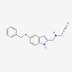 molecular formula C19H18N2O B1679748 (5-Benzyloxy-1H-indol-2-ylmethyl)-prop-2-ynyl-amine CAS No. 133845-63-3
