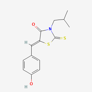 (5Z)-5-[(4-hydroxyphenyl)methylidene]-3-(2-methylpropyl)-2-sulfanylidene-1,3-thiazolidin-4-one