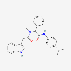 molecular formula C28H29N3O2 B1679751 2-[(2-1H-吲哚-3-基-乙酰)-甲基氨基]-N-(4-异丙苯基)-2-苯基乙酰胺 CAS No. 853138-65-5