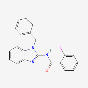 molecular formula C21H16IN3O B1679754 N-(1-benzylbenzimidazol-2-yl)-2-iodobenzamide CAS No. 514218-36-1