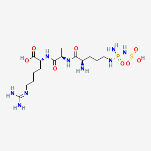 B1679767 (2R)-2-[[(2R)-2-[[(2R)-2-amino-5-[[amino-(sulfoamino)phosphoryl]amino]pentanoyl]amino]propanoyl]amino]-6-(diaminomethylideneamino)hexanoic acid CAS No. 62249-77-8
