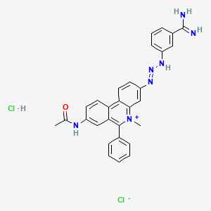 Phenanthridinium, 8-(acetylamino)-3-(3-(3-(aminoiminomethyl)phenyl)-1-triazenyl)-5-methyl-6-phenyl-, chloride, monohydrochloride