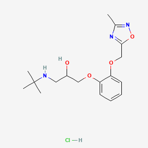 molecular formula C17H26ClN3O4 B1679796 2-Propanol, 1-[(1,1-dimethylethyl)amino]-3-[2-[(3-methyl-1,2,4-oxadiazol-5-yl)methoxy]phenoxy]-, monohydrochloride CAS No. 152289-59-3