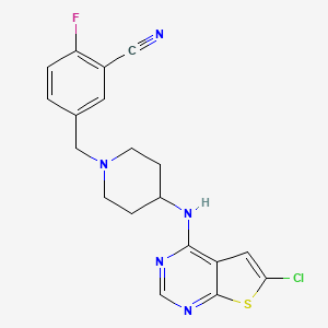 molecular formula C19H17ClFN5S B1679805 PRX-08066 free base CAS No. 866206-54-4