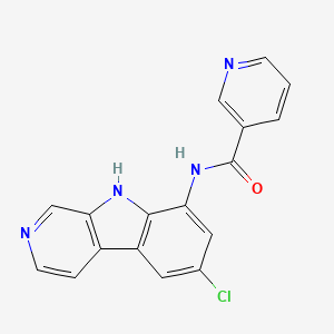 molecular formula C17H11ClN4O B1679806 N-(6-氯-9H-吡啶并[3,4-b]吲哚-8-基)-3-吡啶甲酰胺 CAS No. 431898-65-6