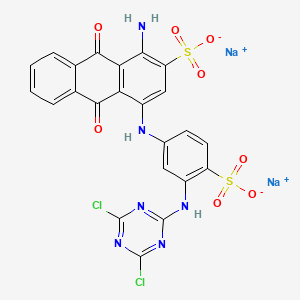 molecular formula C23H12Cl2N6Na2O8S2 B1679810 disodium 1-amino-4-[3-[(4,6-dichloro-1,3,5-triazin-2-yl)amino]-4-sulphonatoanilino]-9,10-dihydro-9,10-dioxoanthracene-2-sulphonate CAS No. 4499-01-8
