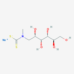 molecular formula C8H17NO5S2 B1679848 N-methyl-N-dithiocarboxyglucamine CAS No. 94161-07-6