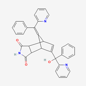 molecular formula C33H25N3O3 B1679851 (10Z)-8-(hydroxy-phenyl-pyridin-2-ylmethyl)-10-[phenyl(pyridin-2-yl)methylidene]-4-azatricyclo[5.2.1.02,6]dec-8-ene-3,5-dione CAS No. 991-42-4