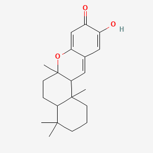 molecular formula C21H28O3 B1679877 10-Hydroxy-4,4,6a,12b-tetramethyl-1,2,3,4,4a,5,6,6a,12a,12b-decahydro-9h-benzo[a]xanthen-9-one CAS No. 73573-17-8