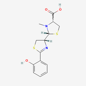 molecular formula C14H16N2O3S2 B1679883 (2R,4R)-2-((R)-2-(2-Hydroxyphenyl)-4,5-dihydrothiazol-4-yl)-3-methylthiazolidine-4-carboxylic acid CAS No. 69772-54-9