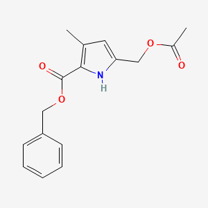 molecular formula C16H17NO4 B1679893 3-Methyl-5-(acetoxymethyl)-1H-pyrrole-2-carboxylic acid benzyl ester CAS No. 124307-91-1