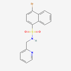 molecular formula C16H13BrN2O2S B1679896 4-bromo-N-(pyridin-2-ylmethyl)naphthalene-1-sulfonamide CAS No. 419538-69-5