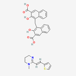 molecular formula C23H16O6.C11H14N2S<br>C34H30N2O6S B1679901 Pyrantel Pamoate CAS No. 22204-24-6