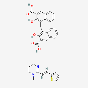 molecular formula C34H30N2O6S B1679901 帕莫酸吡喹 CAS No. 22204-24-6
