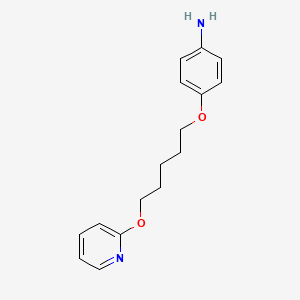 molecular formula C16H20N2O2 B1679945 Pyridine, 2-(5-(p-aminophenoxy)pentyloxy)- CAS No. 101586-59-8