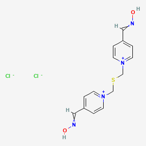 molecular formula C14H16ClN4O2S+ B1679946 N-[[1-[[4-(hydroxyiminomethyl)pyridin-1-ium-1-yl]methylsulfanylmethyl]pyridin-1-ium-4-yl]methylidene]hydroxylamine;chloride CAS No. 3575-86-8