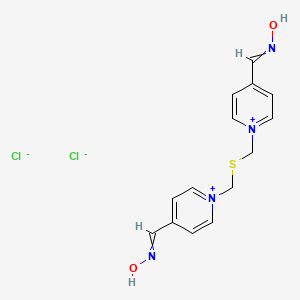 molecular formula C14H16Cl2N4O2S B1679946 N-[[1-[[4-(Hydroxyiminomethyl)pyridin-1-ium-1-yl]methylsulfanylmethyl]pyridin-1-ium-4-yl]methylidene]hydroxylamine;dichloride CAS No. 3575-86-8