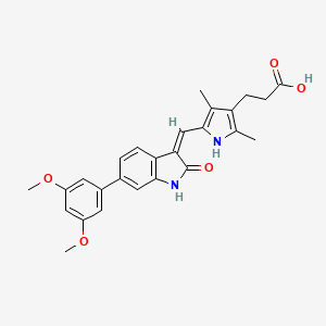 3-(5-((6-(3,5-dimethoxyphenyl)-2-oxoindolin-3-ylidene)methyl)-2,4-dimethyl-1H-pyrrol-3-yl)propanoic acid