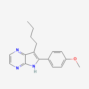 molecular formula C17H19N3O B1680015 7-butyl-6-(4-methoxyphenyl)-5H-pyrrolo[2,3-b]pyrazine CAS No. 496864-15-4