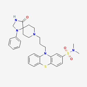 molecular formula C30H35N5O3S2 B1680016 N,N-dimethyl-10-[3-(4-oxo-1-phenyl-1,3,8-triazaspiro[4.5]decan-8-yl)propyl]phenothiazine-2-sulfonamide CAS No. 207991-30-8