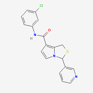 molecular formula C18H14ClN3OS B1680017 N-(3-Chlorophenyl)-3-(3-pyridinyl)-1H,3H-pyrrolo(1,2-c)thiazole-7-carboxamide CAS No. 93363-02-1