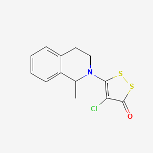 molecular formula C13H12ClNOS2 B1680018 4-Chloro-5-(3,4-dihydro-1-methyl-2(1H)-isoquinolinyl)-3H-1,2-dithiol-3-one CAS No. 135330-08-4