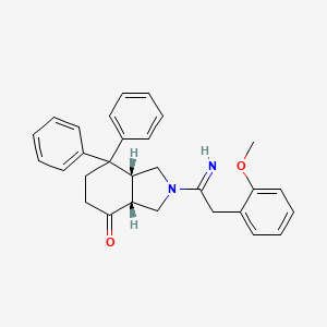 molecular formula C29H30N2O2 B1680019 7,7-Diphenyl-2-(1-imino-2-(2-methoxyphenyl)ethyl)perhydroisoindol-4-one CAS No. 135911-02-3