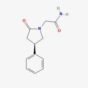molecular formula C12H14N2O2 B1680025 (r)-2-(2-Oxo-4-phenylpyrrolidin-1-yl)acetamide CAS No. 949925-07-9
