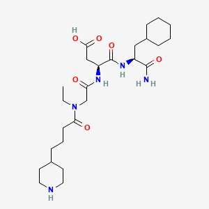 molecular formula C26H45N5O6 B1680033 L-Alaninamide, N-ethyl-N-(1-oxo-4-(4-piperidinyl)butyl)glycyl-L-alpha-aspartyl-3-cyclohexyl- CAS No. 169512-56-5