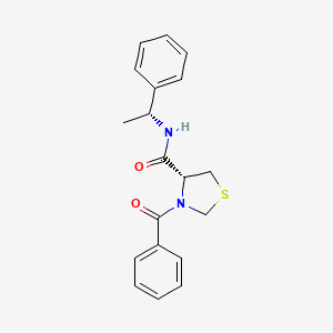 molecular formula C19H20N2O2S B1680042 (4R)-3-Benzoyl-4-((R)-alpha-methylbenzylcarbamoyl)thiazolidine CAS No. 126769-16-2