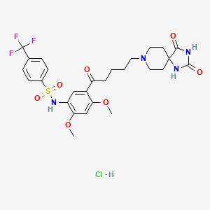 molecular formula C27H32ClF3N4O7S B1680047 RS 102221 Hydrochloride CAS No. 187397-18-8