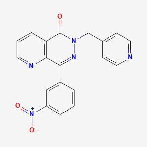 molecular formula C19H13N5O3 B1680052 8-(3-Nitrophenyl)-6-(4-pyridylmethyl)pyrido(2,3-d)pyridazin-5-one CAS No. 150347-75-4