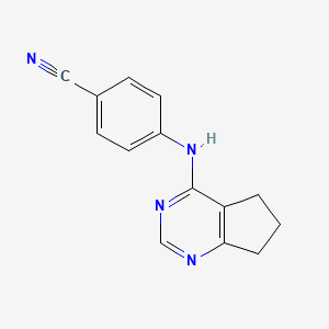 molecular formula C14H12N4 B1680059 4-((6,7-Dihydro-5H-cyclopentapyrimidin-4-yl)amino)benzonitrile CAS No. 85073-83-2