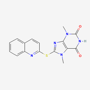 molecular formula C16H13N5O2S B1680060 3,7-Dimethyl-8-quinolin-2-ylsulfanylpurine-2,6-dione CAS No. 878451-87-7