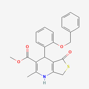 molecular formula C23H21NO4S B1680061 Methyl 2-methyl-4-(2-benzyloxyphenyl)-5-oxo-1,4,5,7-tetrahydrothieno(3,4-b)pyridine-3-carboxylate CAS No. 127683-04-9