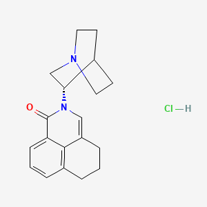 molecular formula C19H23ClN2O B1680063 (S)-N-(1-Azabicyclo(2.2.2)oct-3-yl)-2,4,5,6-tetrahydro-1H-benzo(de)isoquinolin-1-one hydrochloride CAS No. 135729-55-4