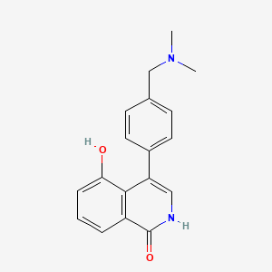 molecular formula C25H31ClN2O5 B1680068 4-(4-((二甲氨基)甲基)苯基)-5-羟基异喹啉-1(2H)-酮 CAS No. 651029-09-3