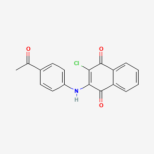 molecular formula C18H12ClNO3 B1680076 2-(4-乙酰苯胺基)-3-氯萘-1,4-二酮 CAS No. 130089-98-4