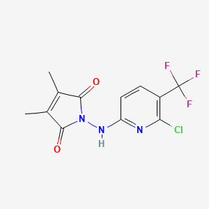 molecular formula C12H9ClF3N3O2 B1680082 1-[[6-Chloro-5-(trifluoromethyl)-2-pyridinyl]amino]-3,4-dimethyl-1H-pyrrole-2,5-dione CAS No. 1076234-33-7