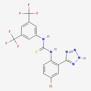 molecular formula C16H9BrF6N6S B1680084 1-(3,5-Bis(trifluoromethyl)phenyl)-3-(4-bromo-2-(2H-tetrazol-5-yl)phenyl)thiourea CAS No. 956014-19-0