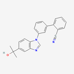 molecular formula C23H19N3O B1680085 2-[3-[5-(2-Hydroxypropan-2-yl)benzimidazol-1-yl]phenyl]benzonitrile CAS No. 951650-22-9