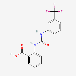 molecular formula C15H11F3N2O3 B1680091 Anthranilic acid, N-((alpha,alpha,alpha-trifluoro-m-tolyl)carbamoyl)- CAS No. 1566-81-0