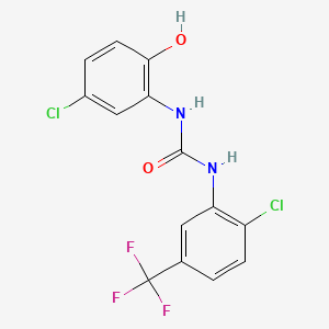 molecular formula C14H9Cl2F3N2O2 B1680092 Urea, N-(5-chloro-2-hydroxyphenyl)-N'-(2-chloro-5-(trifluoromethyl)phenyl)- CAS No. 501684-93-1