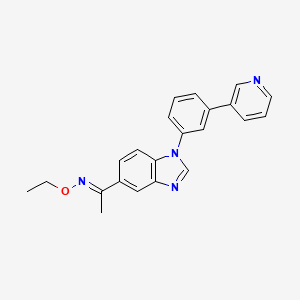 molecular formula C22H20N4O B1680094 (E)-1-(1-(3-(Pyridin-3-yl)phenyl)-1H-benzo(d)imidazol-5-yl)ethanone O-ethyl oxime CAS No. 184220-36-8