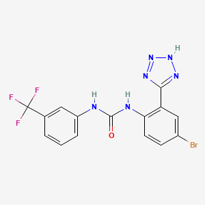 molecular formula C15H10BrF3N6O B1680096 1-[4-bromo-2-(2H-tetrazol-5-yl)phenyl]-3-[3-(trifluoromethyl)phenyl]urea CAS No. 343630-41-1