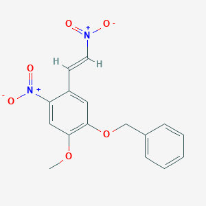 molecular formula C16H14N2O6 B016801 (E)-1-(Benzyloxy)-2-methoxy-4-nitro-5-(2-nitrovinyl)benzene CAS No. 4775-68-2