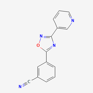 molecular formula C14H8N4O B1680106 3-(3-(Pyridin-3-yl)-1,2,4-oxadiazol-5-yl)benzonitrile CAS No. 913830-15-6