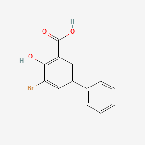 molecular formula C13H9BrO3 B1680113 5-Bromo-4-hydroxy-[1,1'-biphenyl]-3-carboxylic acid CAS No. 4906-68-7